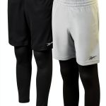 Reebok Boys Basketball Shorts 2‑in‑1 Mesh-0
