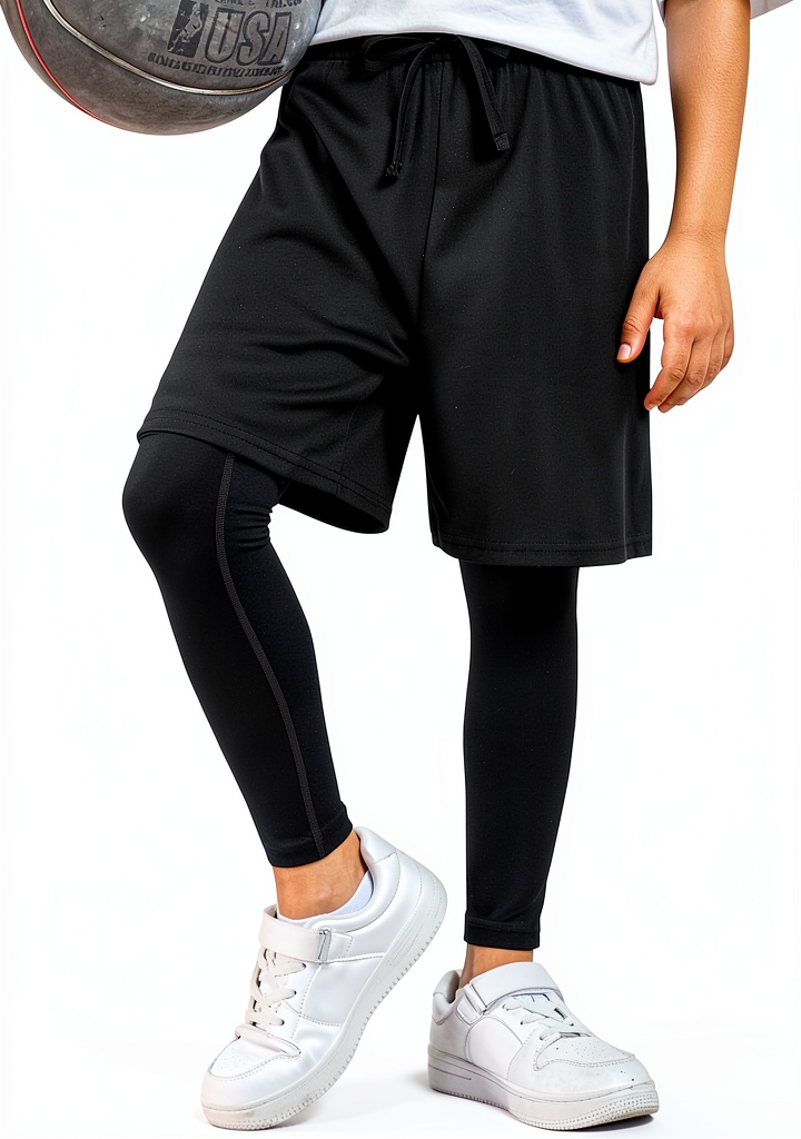 Boy wearing ActiveKids Boys Athletic Leggings in action