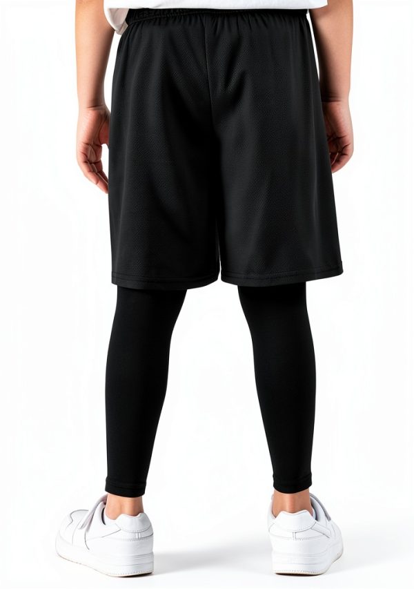 ActiveKids Boys Athletic Leggings Black Quick‑Dry 2‑in‑1-5